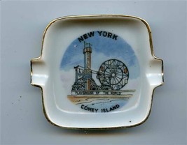Coney Island New York Ceramic Ashtray Astroland Cyclone Wonder Wheel  - £13.99 GBP