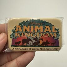 Vintage 1998 Disney Animal Kingdom Opening Rectangle Pin Promo Button - $15.00