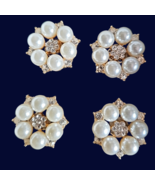  Magnetic Horse Show Number Pins Gold Pearl Rhinestone Concho Set of 4 NEW - $24.99