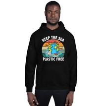 Keep The Sea Plastic Free Save Environment Ocean Unisex Hoodie Black - £25.81 GBP+