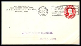 1915 Washington Cover (Front Only) West Seattle State Bank, Seattle P14 - £0.78 GBP