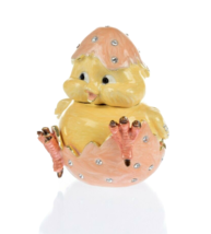 A chick hatches Trinket Box Hand made  by Keren Kopal with  Austrian Crystals - £86.52 GBP
