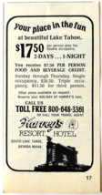1972 Harvey&#39;s Resort Hotel Advertisement Lake Tahoe Nevada Vintage F6J - $19.99