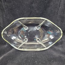 Anchor Hocking Relish Dish Clear Glass Early Swedish Modern Wave Edge Footed VTG - $14.99