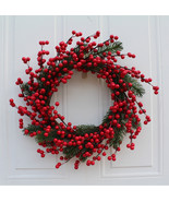 &quot; Christmas Berry Wreath Wall Hanging Door Decoration Home Decoration Fa... - £56.67 GBP