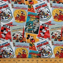 Cotton Disney Classic Mickey Mouse Posters Comics Fabric Print by Yard D602.21 - £20.45 GBP