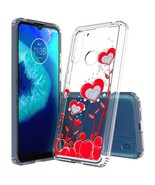 For Moto G8 Power Lite Hybrid Bumper Shockproof Case Red Hearts - £9.52 GBP