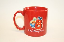 2008 Walt Disney Parks Red Glitter Mickey Donald Goofy Pluto Coffee Tea Mug Cup - £10.16 GBP