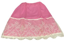 Bright Pink Slip With White Floral Lace - Medium - $14.84