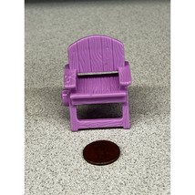 Fisher Price Sweet Streets Purple Beach Pool Outdoor Chair Dollhouse Fur... - £6.01 GBP