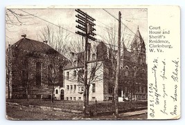 Postcard Court House &amp; Sheriff&#39;s Residence Clarksburg West Virginia - £4.98 GBP