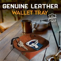 Leather Valet Tray Organizer Keys Phone Dresser Box Watch Bedside Storage Tray - £16.02 GBP