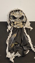 Easter Unlimited Fun World Horned Skeleton Skull Mask Hood Vtg Halloween... - £15.10 GBP