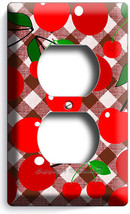 Red Hot Cherries Gingham Plaid Outlet Wall Plate Kitchen Dining Room Home Decor - £8.16 GBP