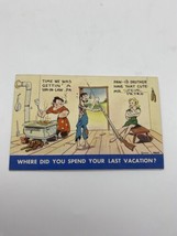 Vintage Postcard Humor Write Me Soon I Can Read Hillbillies Funny Ma Pa MWM 1943 - £6.31 GBP