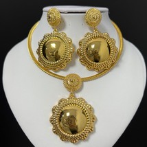 Jewelry Sets Earrings and Necklace Fashion Brazilian African Copper Big Earrings - £44.53 GBP