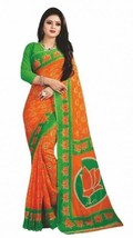 Women&#39;s Printed Silk Saree with Blouse sari a - £1.57 GBP