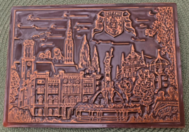 Zittau Germany City Scene, Copper Embossed, Enameled Plaque, [e-01] - $14.10 CAD