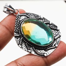 Multi Color Tourmaline Oval Shape Gemstone Ethnic Pendant Jewelry 2.20&quot; SA 9394 - £4.08 GBP