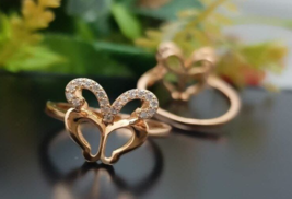 Bollywood Style Gold Plated Engagement Resizable CZ Ring Indian Jewelry Set - $18.99