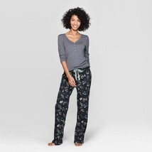 Women 2-PC Floral Print Henley Sleep Pajama Pj Set Stars Above Charcoal ... - £13.96 GBP