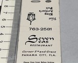 Matchbook Cover  Seven Seas Restaurant Panama City, FL   gmg   Unstruck - £9.71 GBP