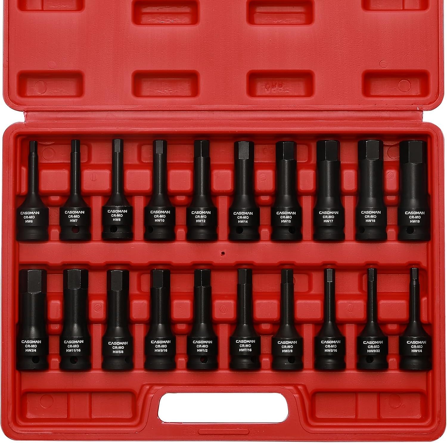 Casoman 1/2&quot; Drive Master Impact Hex Bit Set, Hex Driver, Sae/Metric, 1/... - $57.89