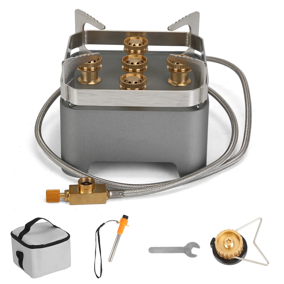 12000W Portable Camping Stove With Cassette Adapter Windproof Outdoor Ba... - $51.88