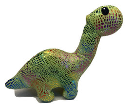 Fuzzy Friends Plush Dinosaur Sparkly Colorful 7&quot; Stuffed Animal Toy Tags - £8.96 GBP