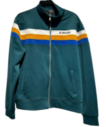 forever 21 major track jacket Green/Blue Retro Stripe men&#39;s large - $29.45
