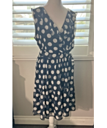 DKNY Navy Blue Polka Dot Dress, Size 10, Pre-Owned - $447.15 MXN