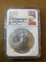 2021- American Silver Eagle- NGC- MS70- FDOI- Michael Gaudioso Signature - £168.27 GBP