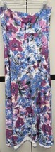 NWT LULAROE Large White Boysenberry Blue Gray Floral Knit Maxi/Strapless Dress - £39.47 GBP