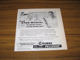 1959 Print Ad Crosman Pellguns Stan Musial St Louis Cardinals Target Shooting - £8.68 GBP
