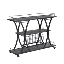 Industrial Kitchen Bar Cart: Black &amp; Gray Iron - $3,426.92 MXN