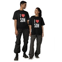 Funny Son Family Reunion Graphic Tees Crew Neck Black T-Shirt - £10.66 GBP