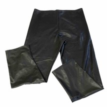 Bagatelle Collection Women&#39;s Faux Leather Long Pants Black Sz XL Elastic Waist - £11.50 GBP