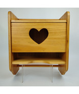 Handmade Wooden Hand Kitchen Towel Wall Storage Cabinet w/Rail Heart Cut... - $1,884.72 MXN