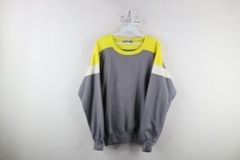 Vintage 90s Gap Sport Womens Large Blank Color Block Crewneck Sweatshirt Gray - £39.43 GBP