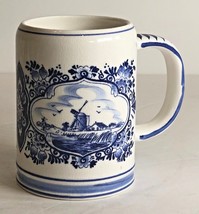 Holland Delft Mug Blue Ceramic Coffee Windmill Ship E 8410 Tea Cup 8oz - £19.03 GBP