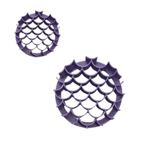 Mermaid Scales Set Of 2 Sizes Concha Cutters Bread Stamps Made in USA PR... - £9.47 GBP