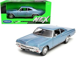 1965 Chevrolet Impala SS 396 Light Blue 1/24 Diecast Model Car by Welly - $37.48