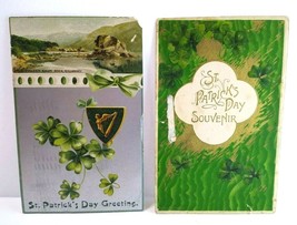 Saint Patrick&#39;s Day Postcards Lot Of (2) Colleen Bawn Rock Vintage 1911 New York - £7.60 GBP