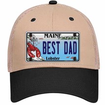 Best Dad Maine Lobster Novelty Khaki Mesh License Plate Hat - £23.16 GBP