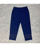 Dennis Basso Womens Pants Navy Blue Size Small SP Slim Ankle Trousers La... - €19,91 EUR
