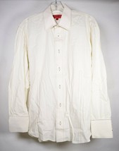 Hugo by Hugo Boss Mens Button Down LS Dress Shirt Cream LS Top M - £42.88 GBP