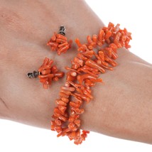 Vintage Branch coral bracelet and earrings set - £66.03 GBP