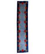 Vintage French Savonnerie runner 2.4&#39; x 11.4&#39; (76cm x 348cm) 1960s - 1C1028 - $867.60 CAD