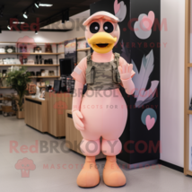 Peach Air Force Soldier mascot costume character dressed with a Midi Dress and F - £977.67 GBP