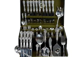 138pc Reed &amp; Barton Francis I Sterling Silver Flatware Set with Box - £6,702.31 GBP
